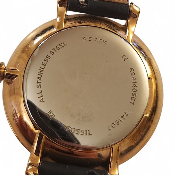 Fossil ES4140 Women\'s Gold Tone Watch Roman Numeral Leather Date Quartz main image 7